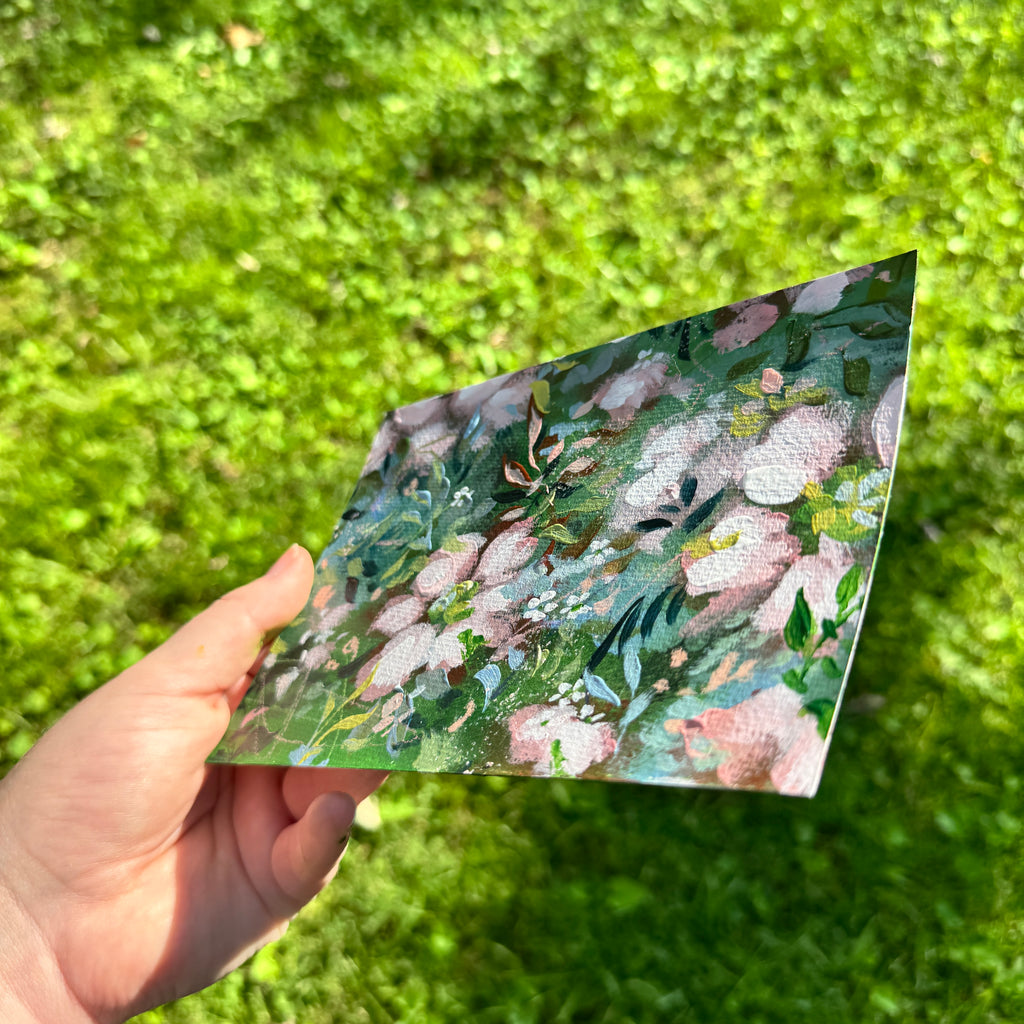 Original Soft Pink Florals Art Paper No. 8