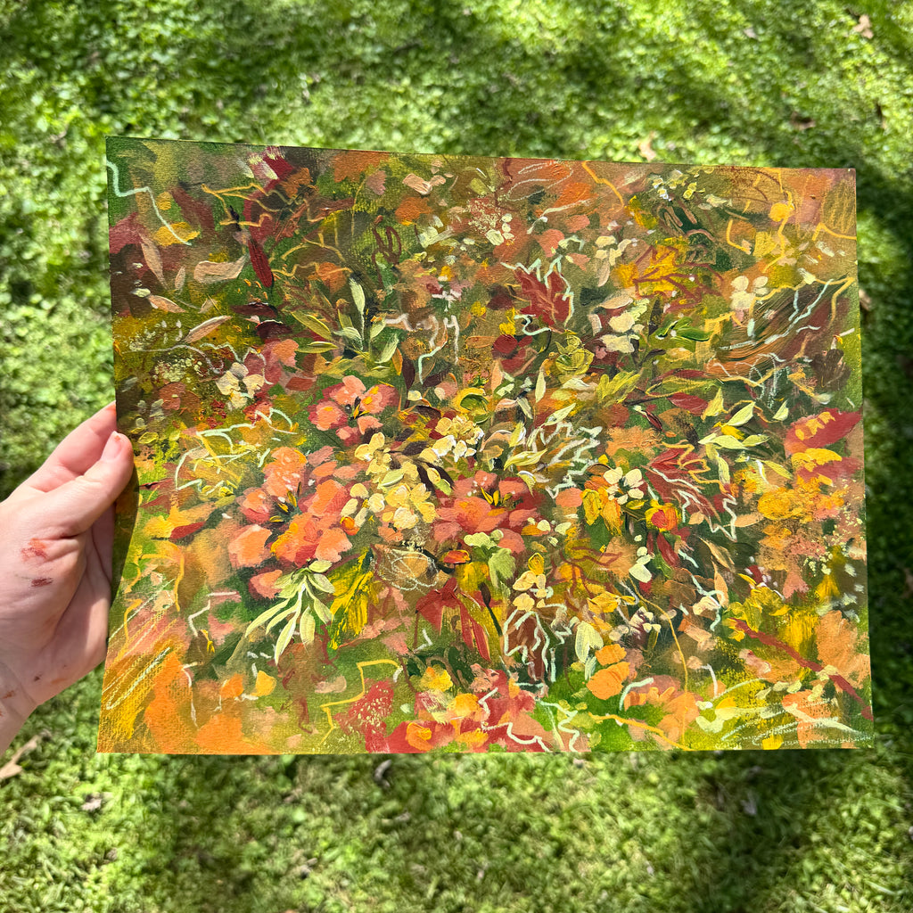 Original Ella in the Fall Foliage Art Paper