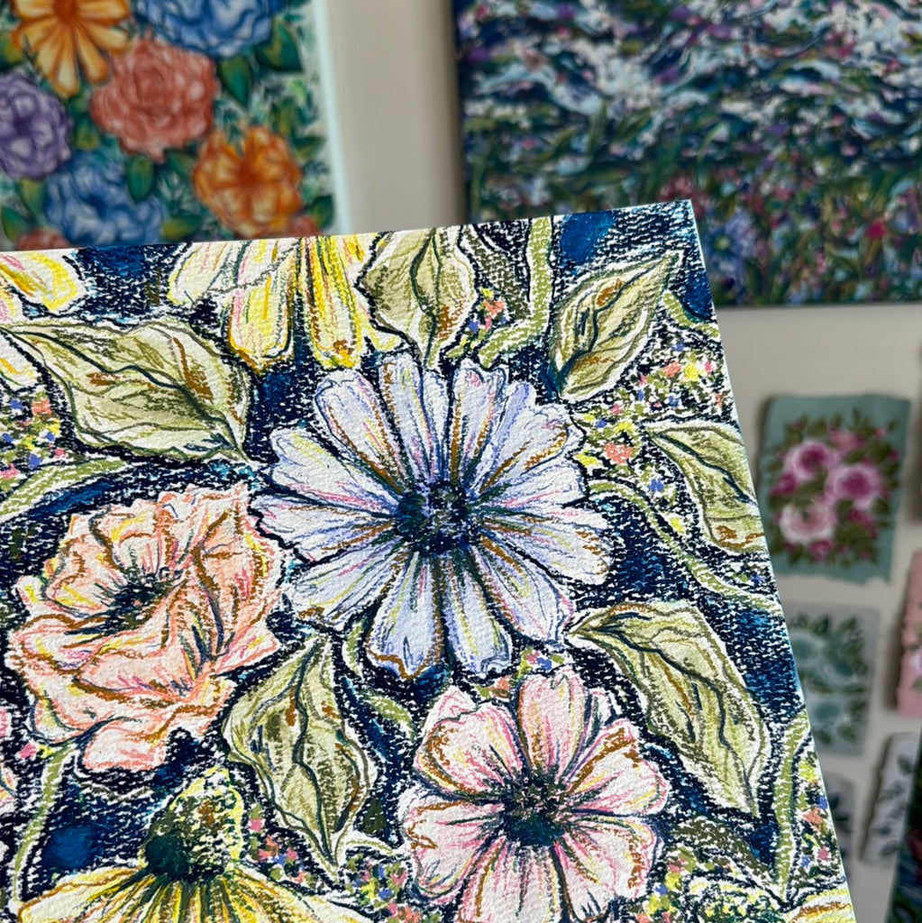Floral Original Painted Watercolor Paper