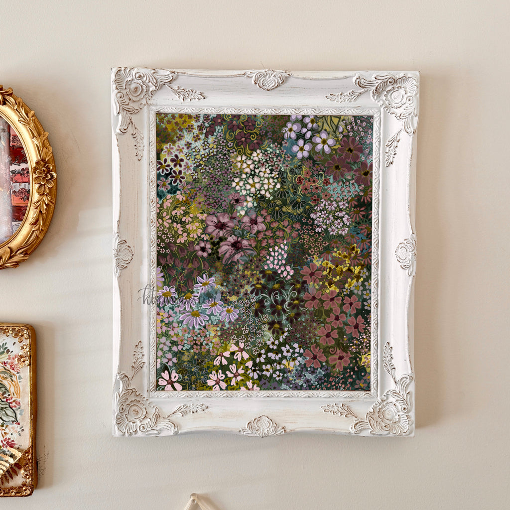 Ella in the Floral Blob Field No. 1 Art Print
