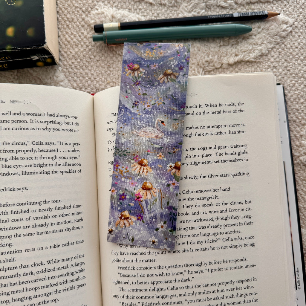 Swan Garden Double Sided Bookmark