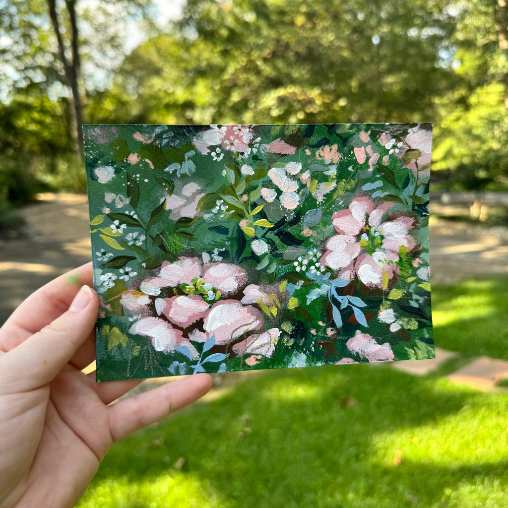 Original Soft Pink Florals Art Paper No. 7