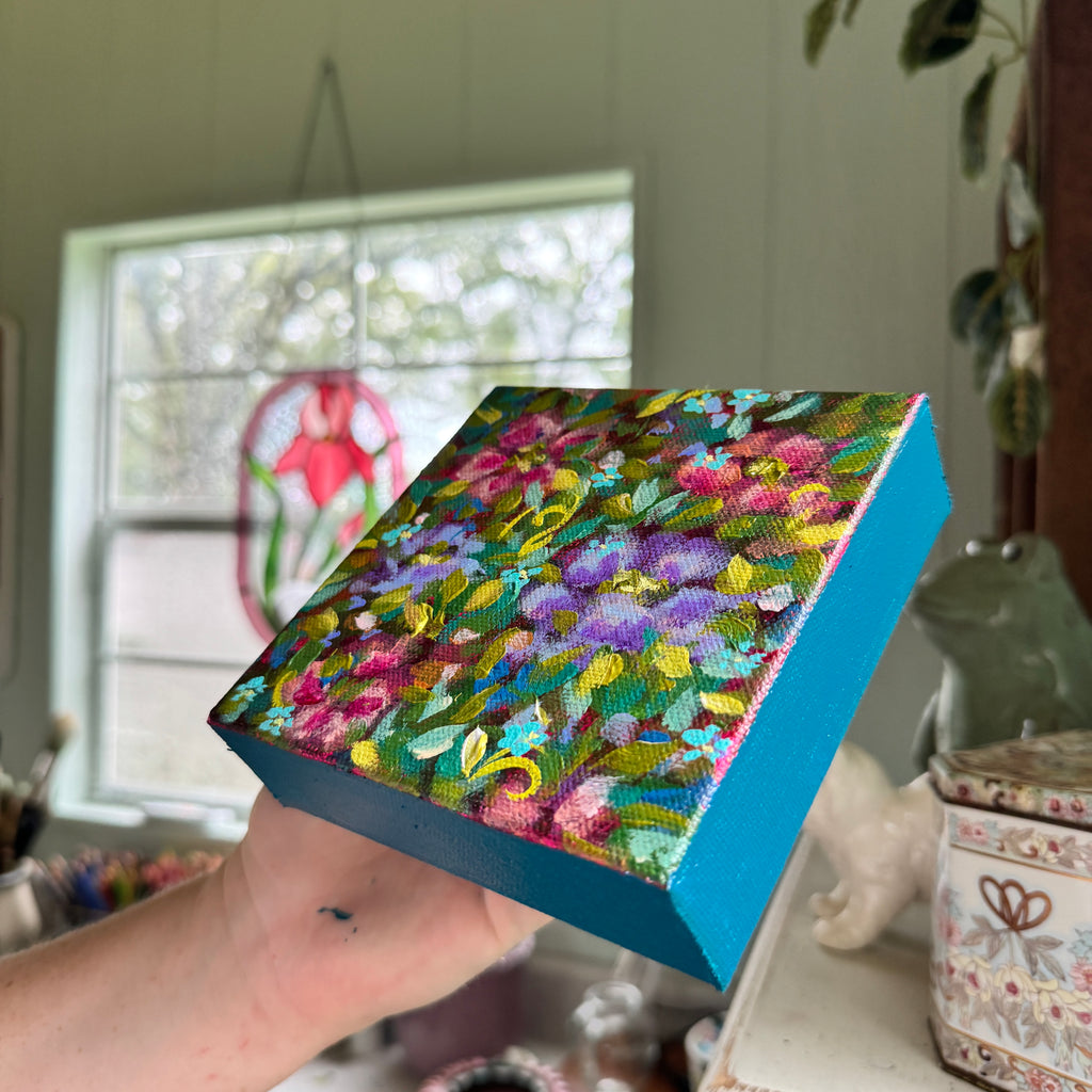 Colorful Florals Original Painted Canvas #4