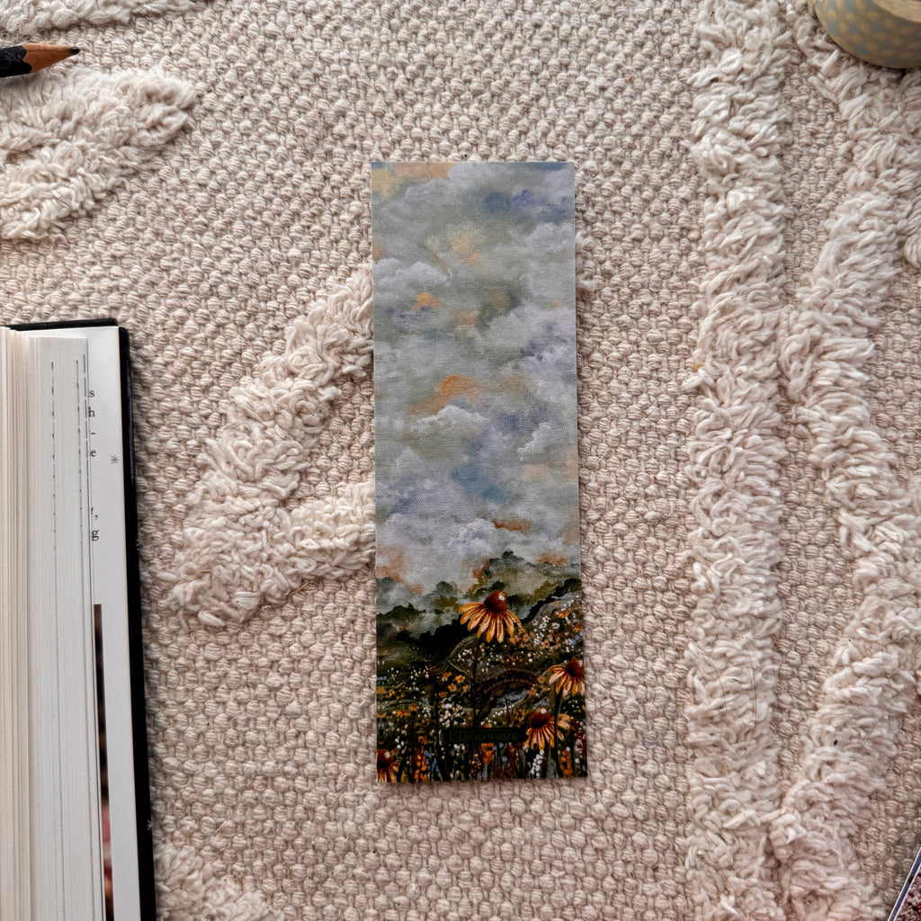 Floral Countryside at Dawn Double Sided Bookmark