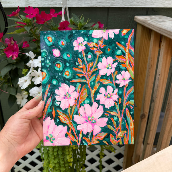 Bright Abstract Garden Original Artboard No. 9 – KT's Canvases