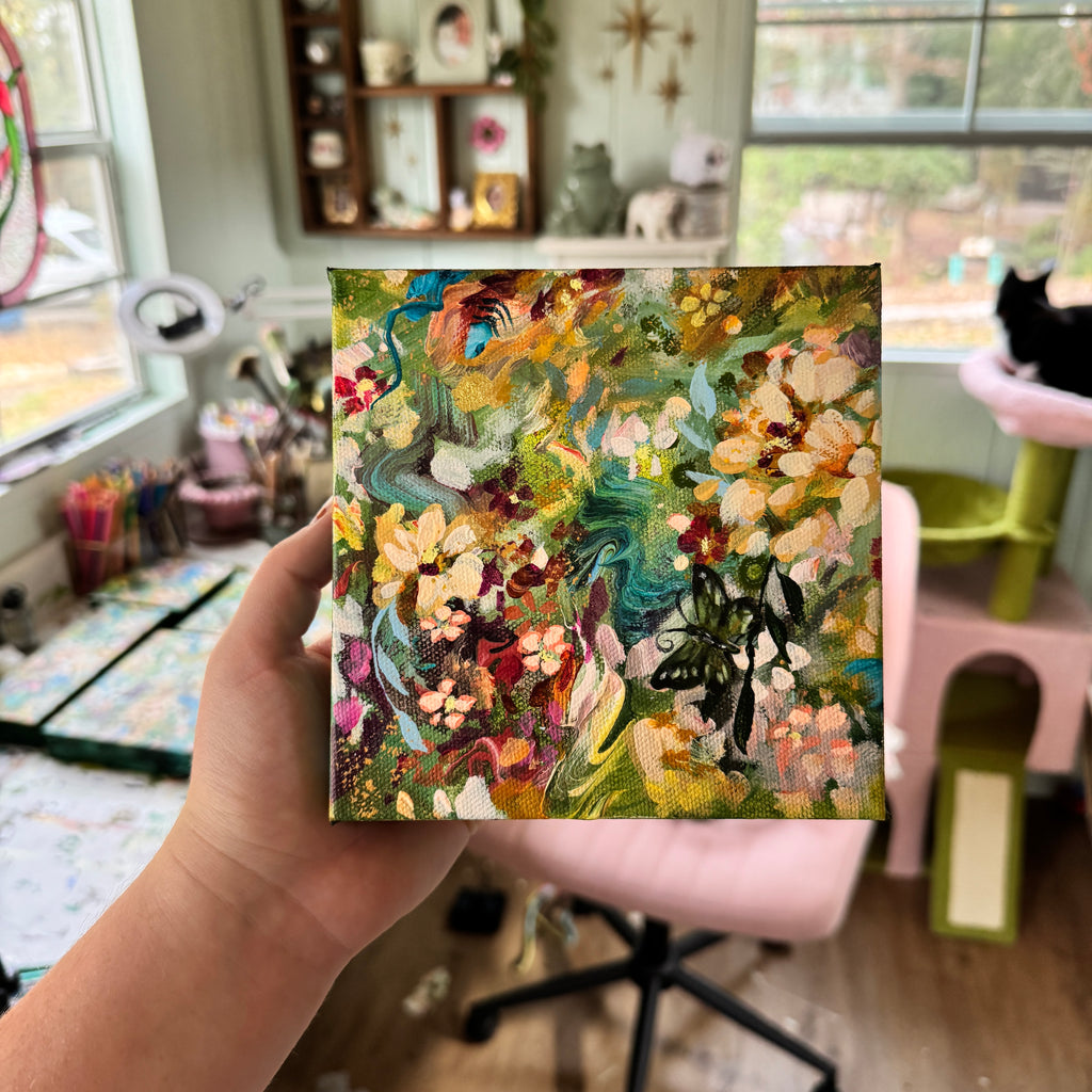 Butterfly Garden Original Painted Canvas #2