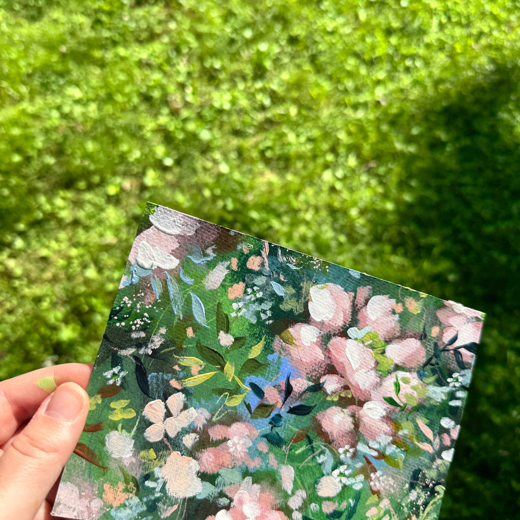 Original Soft Pink Florals Art Paper No. 4