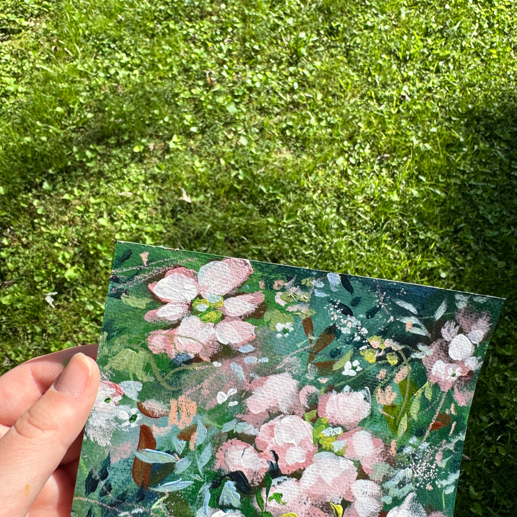 Original Soft Pink Florals Art Paper No. 3