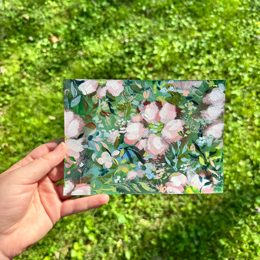 Original Soft Pink Florals Art Paper No. 9