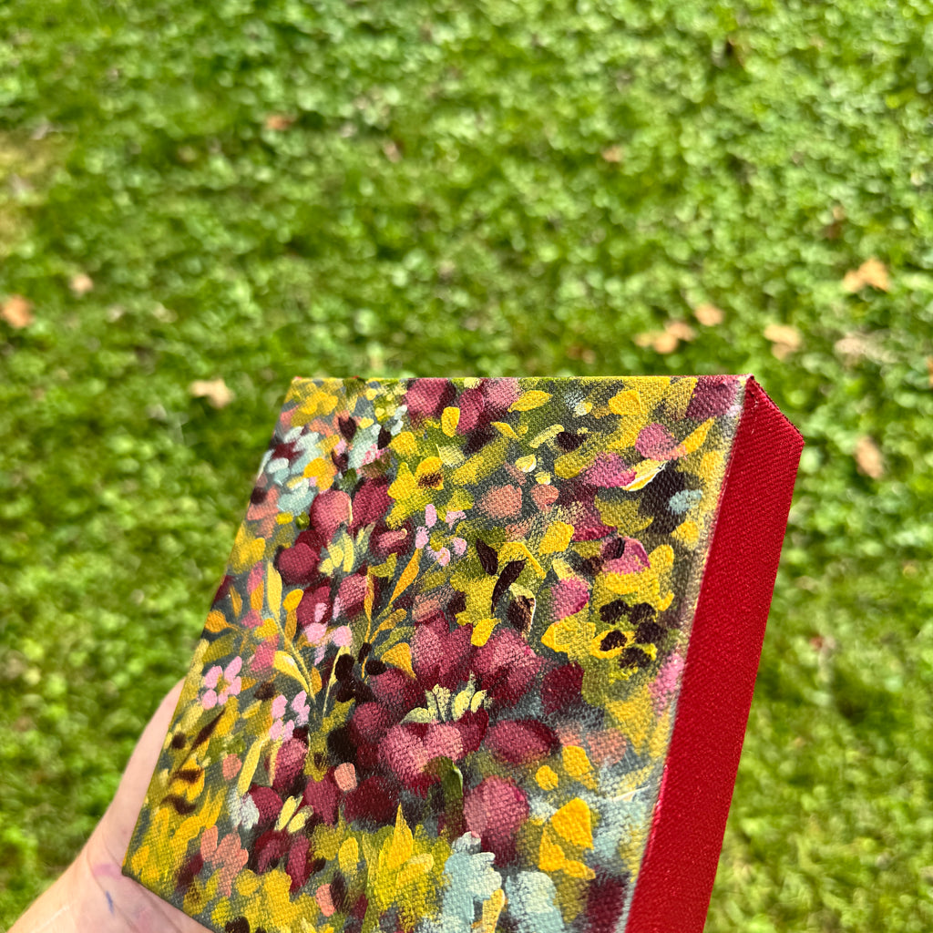 Maroon Florals Original Painted Canvas #11