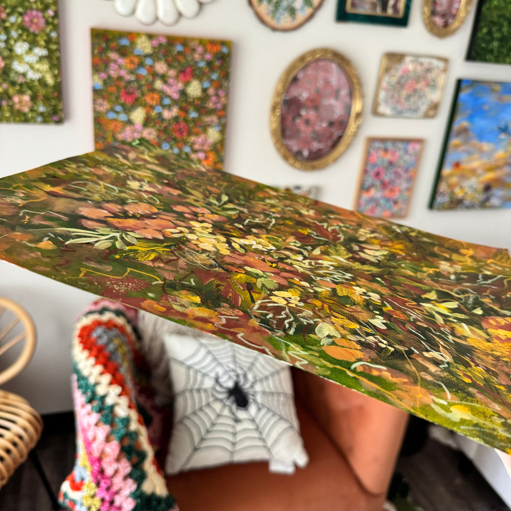 Original Ella in the Fall Foliage Art Paper