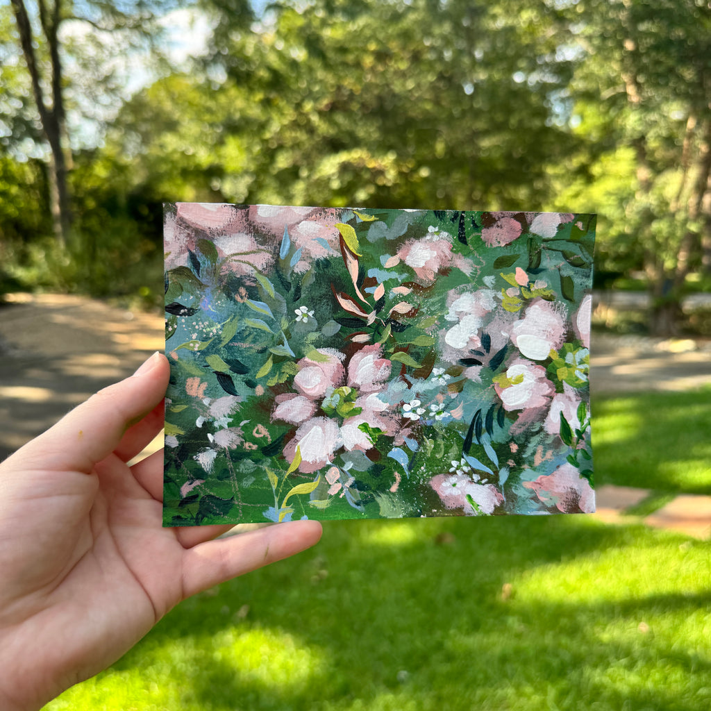 Original Soft Pink Florals Art Paper No. 8
