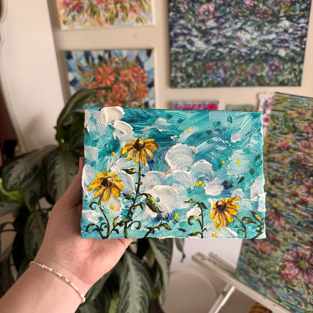 Floral Set of 2 Original Painted Canvases A