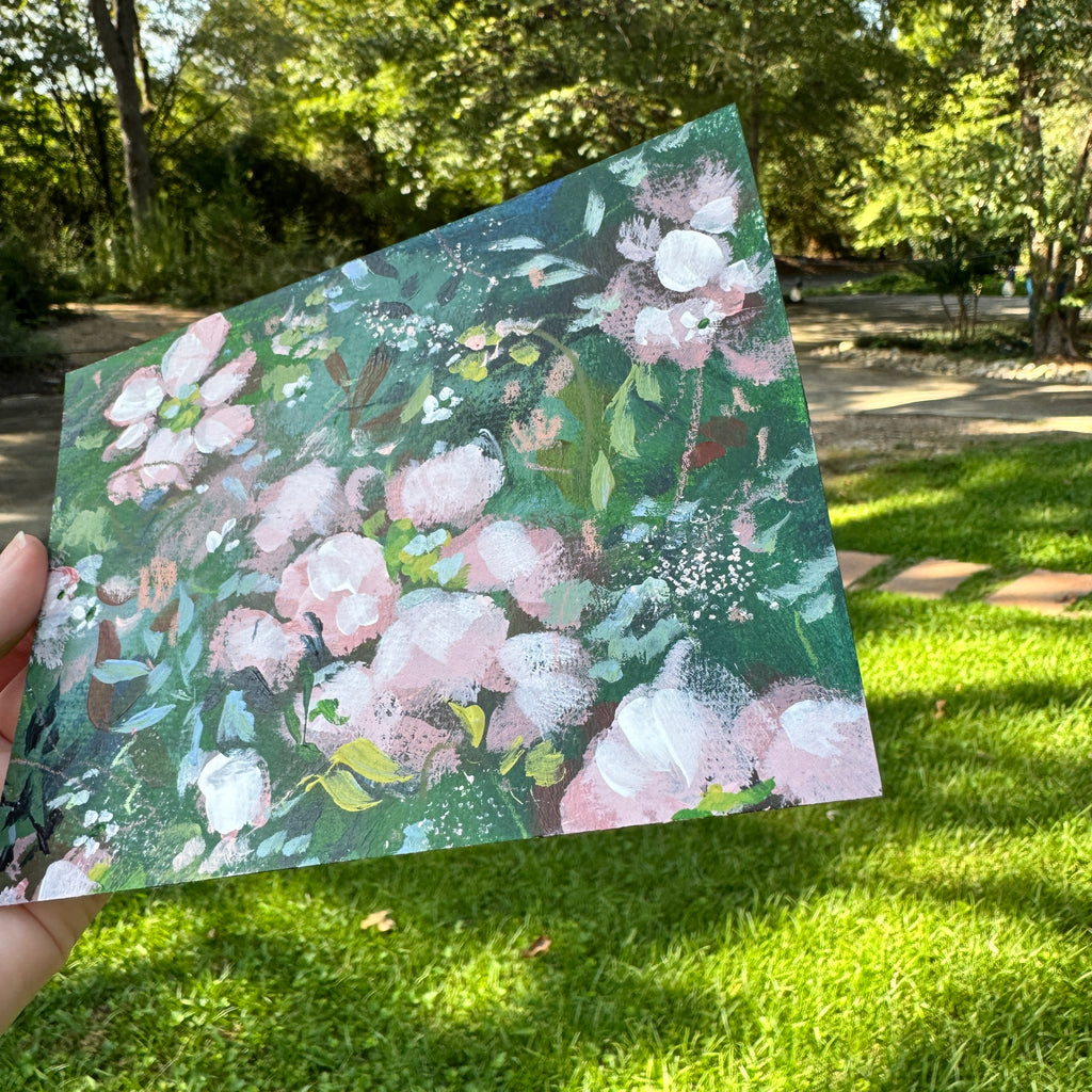 Original Soft Pink Florals Art Paper No. 3