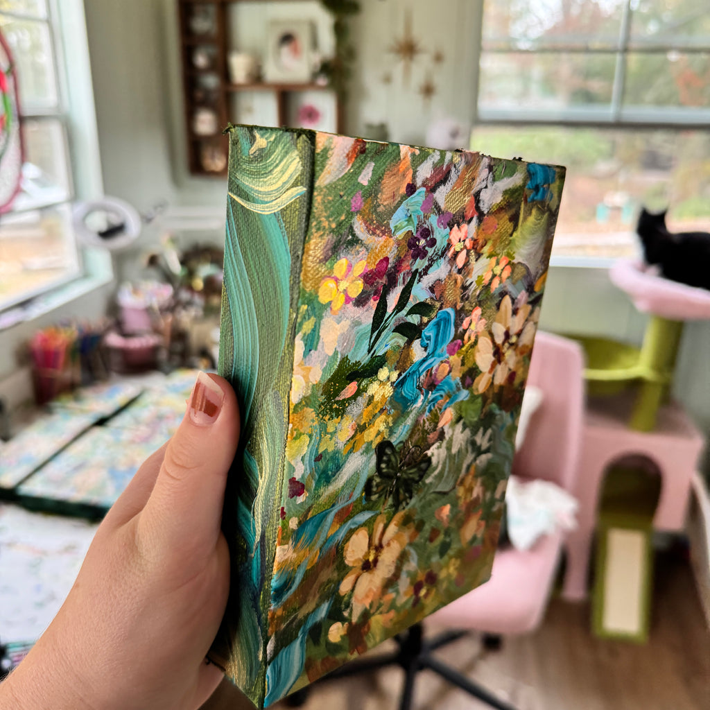 Butterfly Garden Original Painted Canvas #3