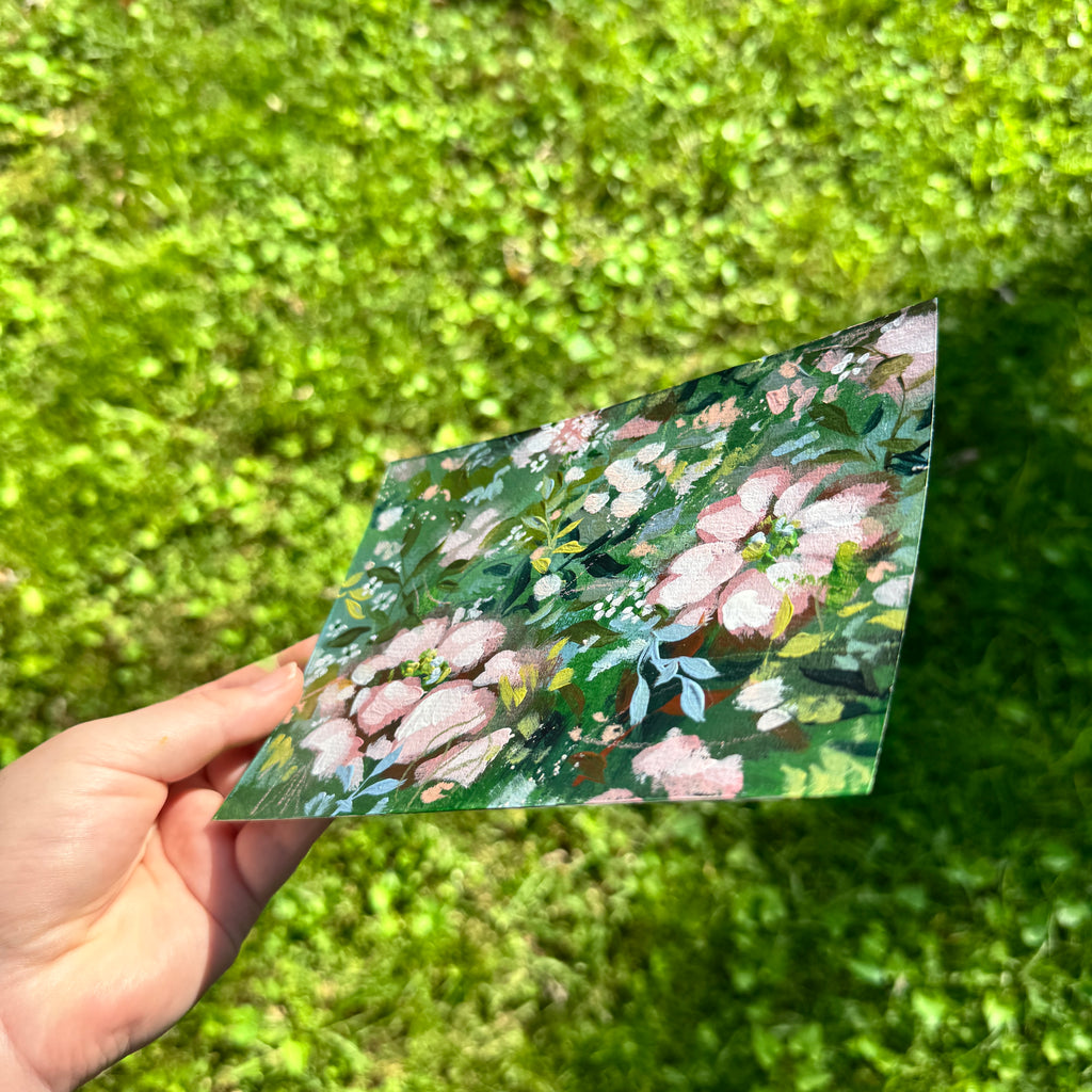 Original Soft Pink Florals Art Paper No. 7