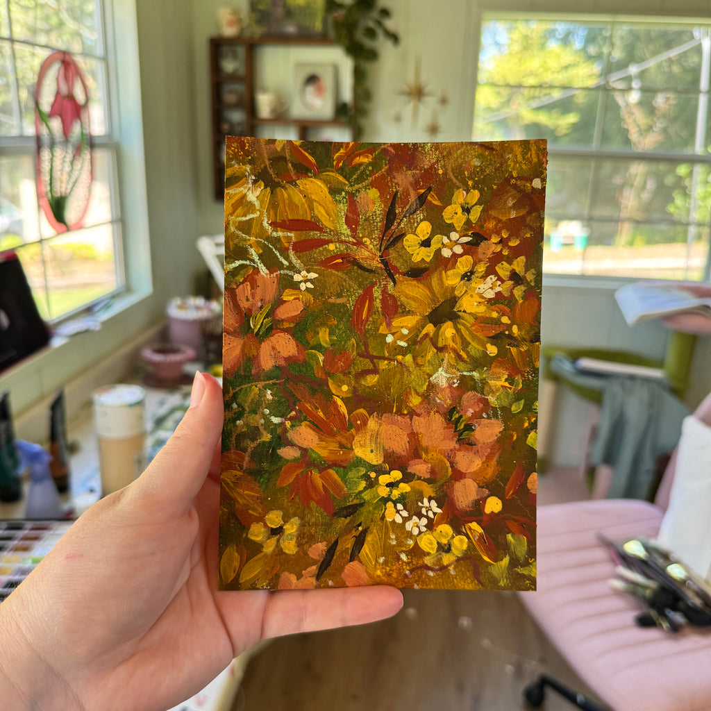 Original Fall Foliage Florals Art Paper No. 8