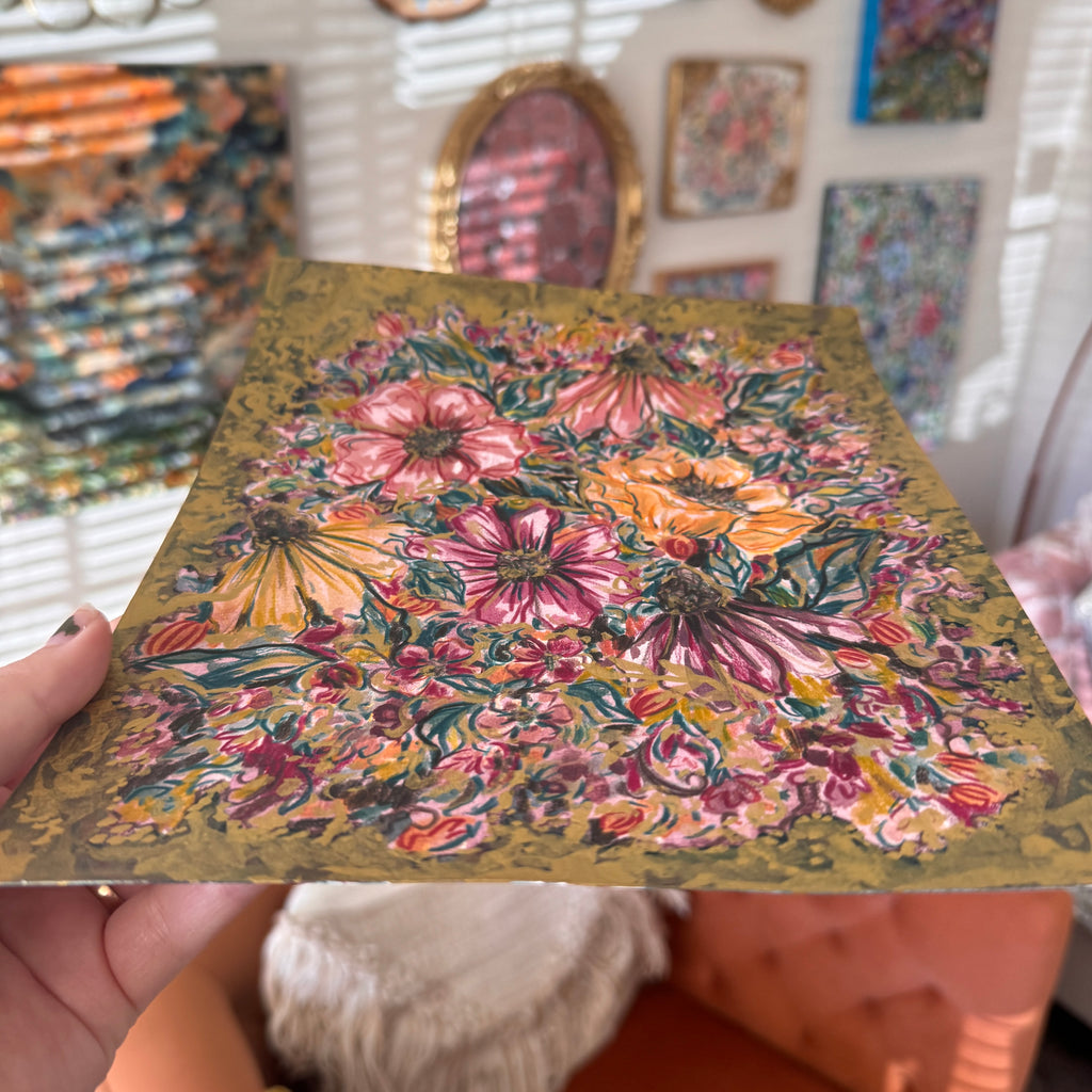 Floral Original Painted Art Paper