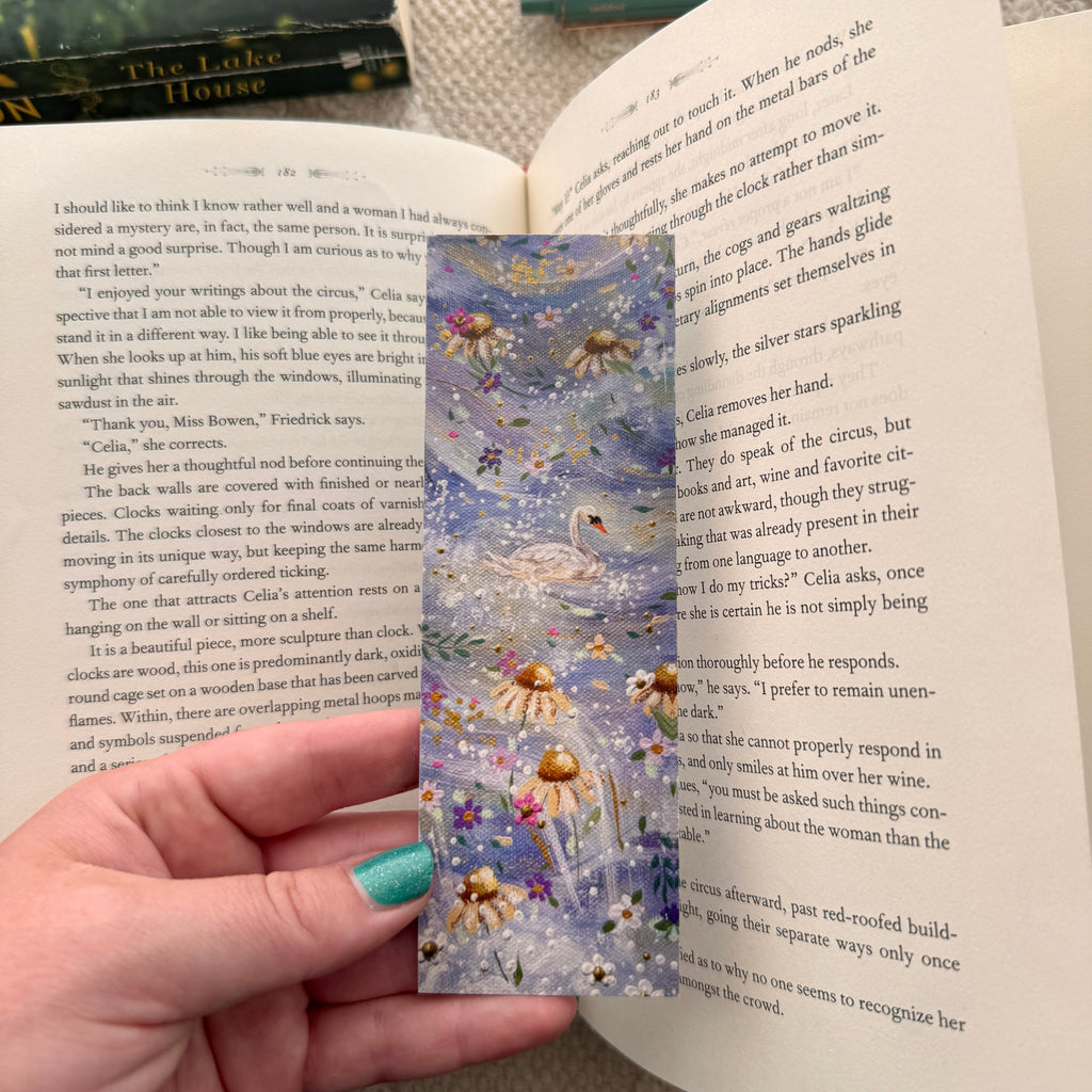 Swan Garden Double Sided Bookmark