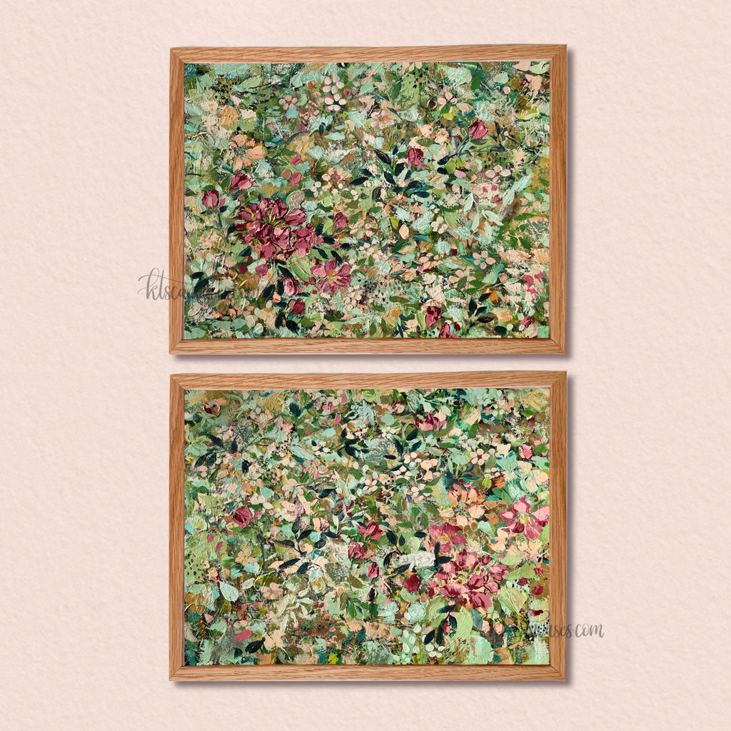 Ella’s Whimsical Abstract Garden Set of 2 Art Prints