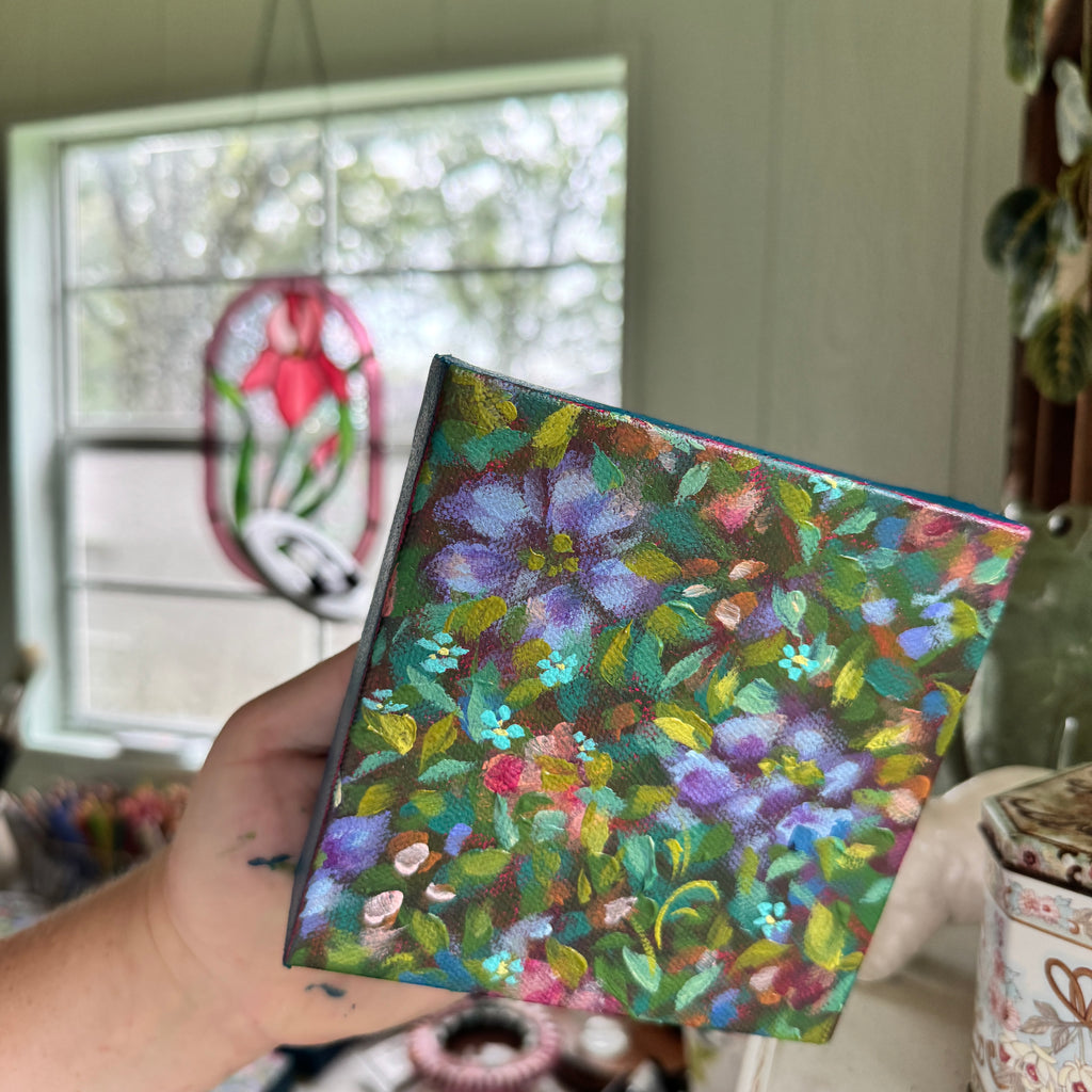 Colorful Florals Original Painted Canvas #6