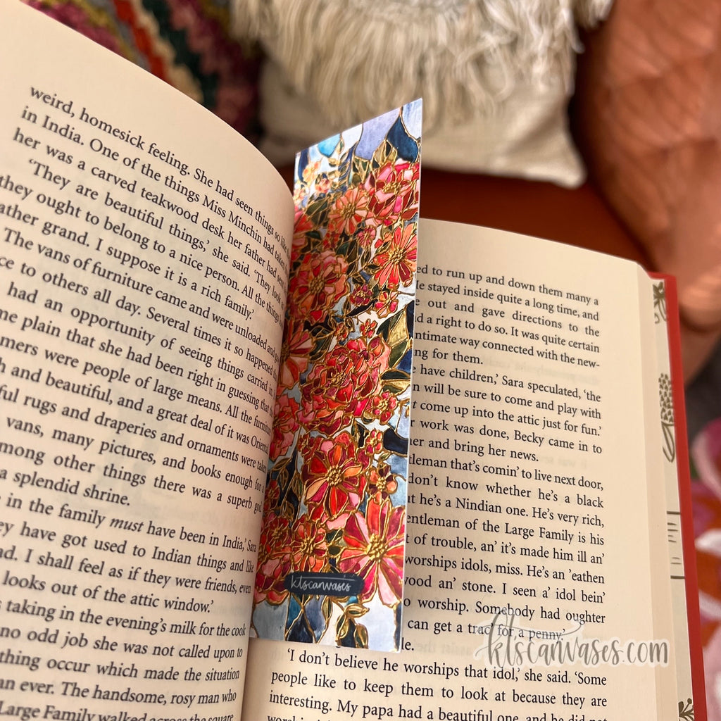 Stained Glass Florals Double Sided Bookmark