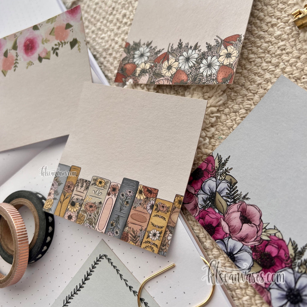 Floral Notes Sticker Pack (5 paper stickers included) – KT's Canvases