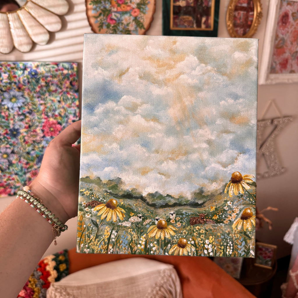 Floral Countryside #1 Original Painted Canvas