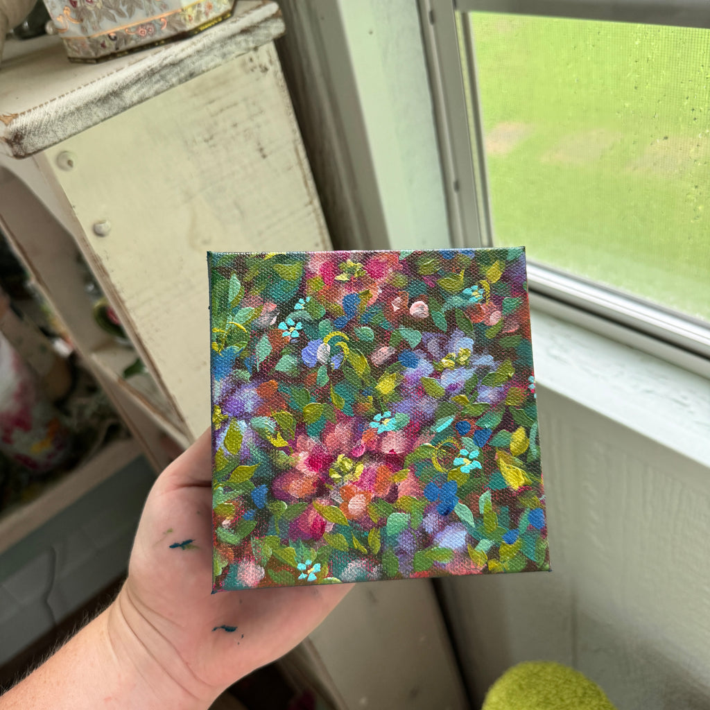 Colorful Florals Original Painted Canvas #10