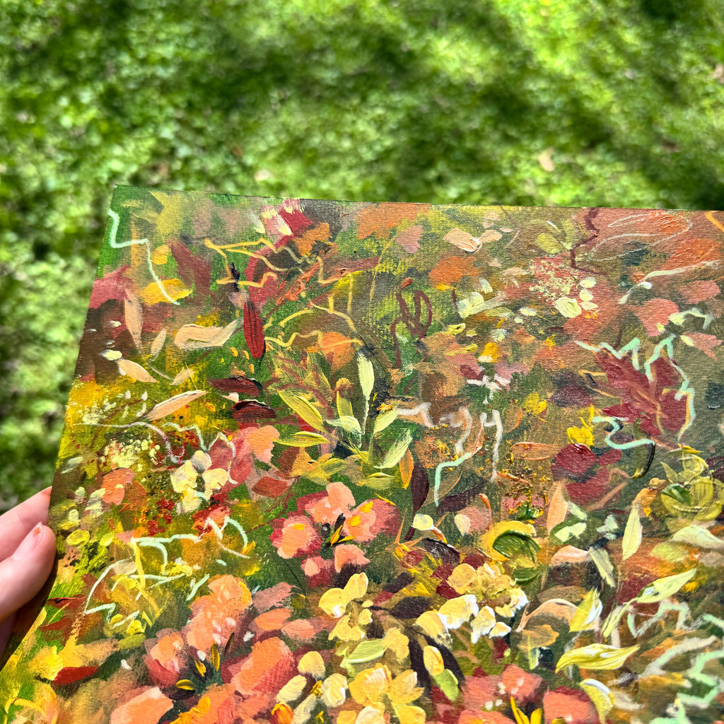 Original Ella in the Fall Foliage Art Paper