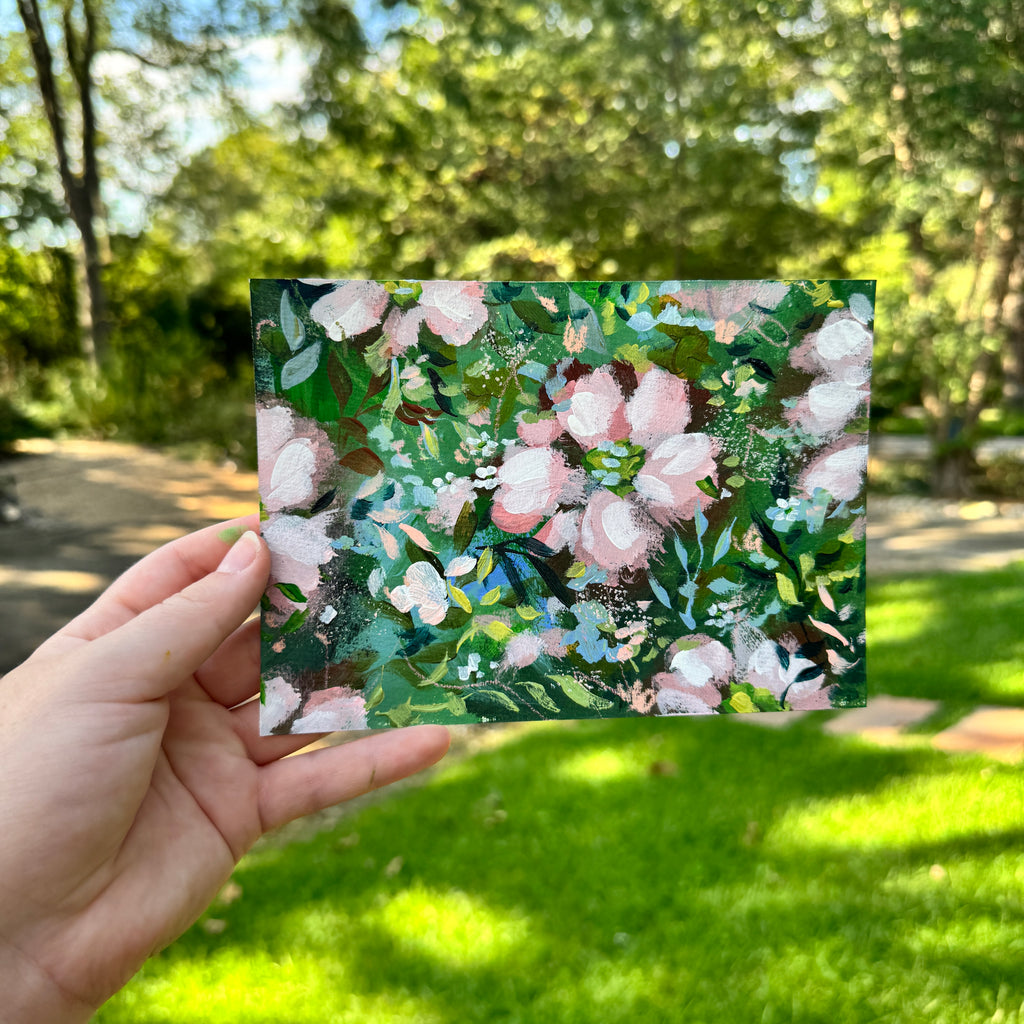 Original Soft Pink Florals Art Paper No. 9