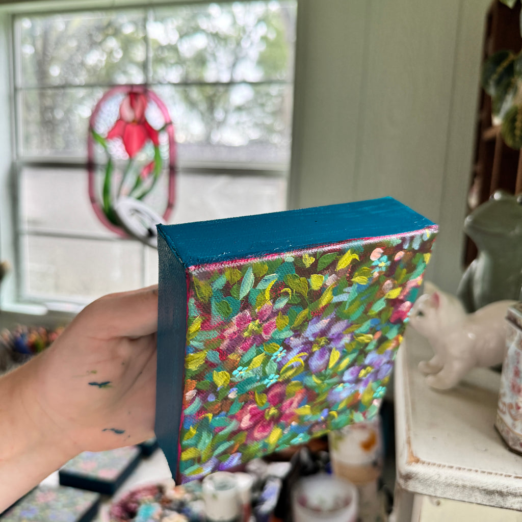 Colorful Florals Original Painted Canvas #7