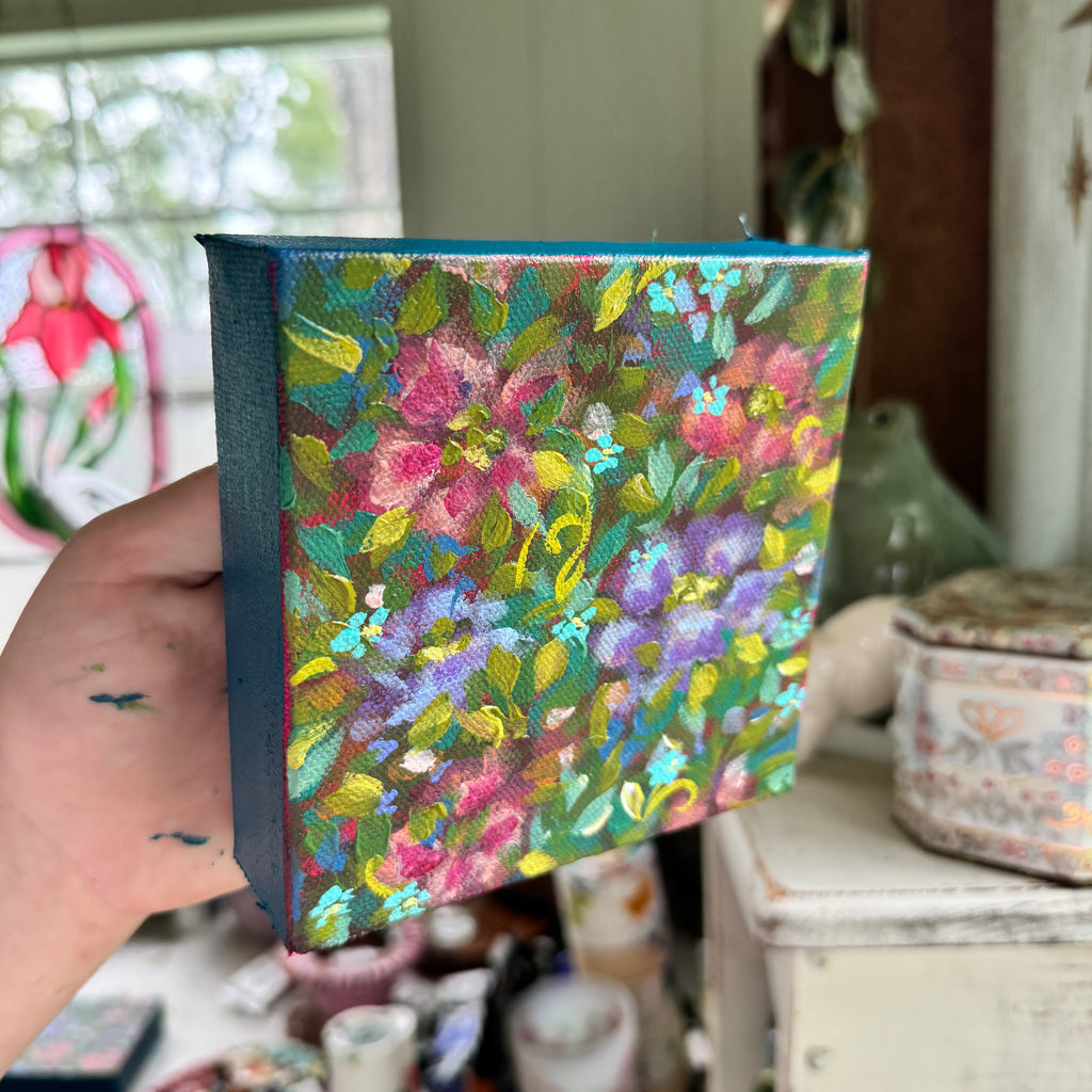 Colorful Florals Original Painted Canvas #4