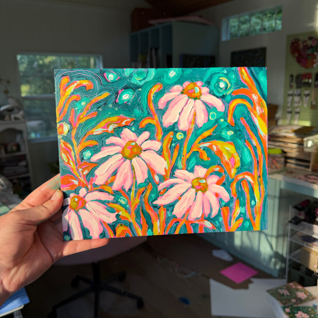 Bright Abstract Garden Original Artboard No. 7 – KT's Canvases