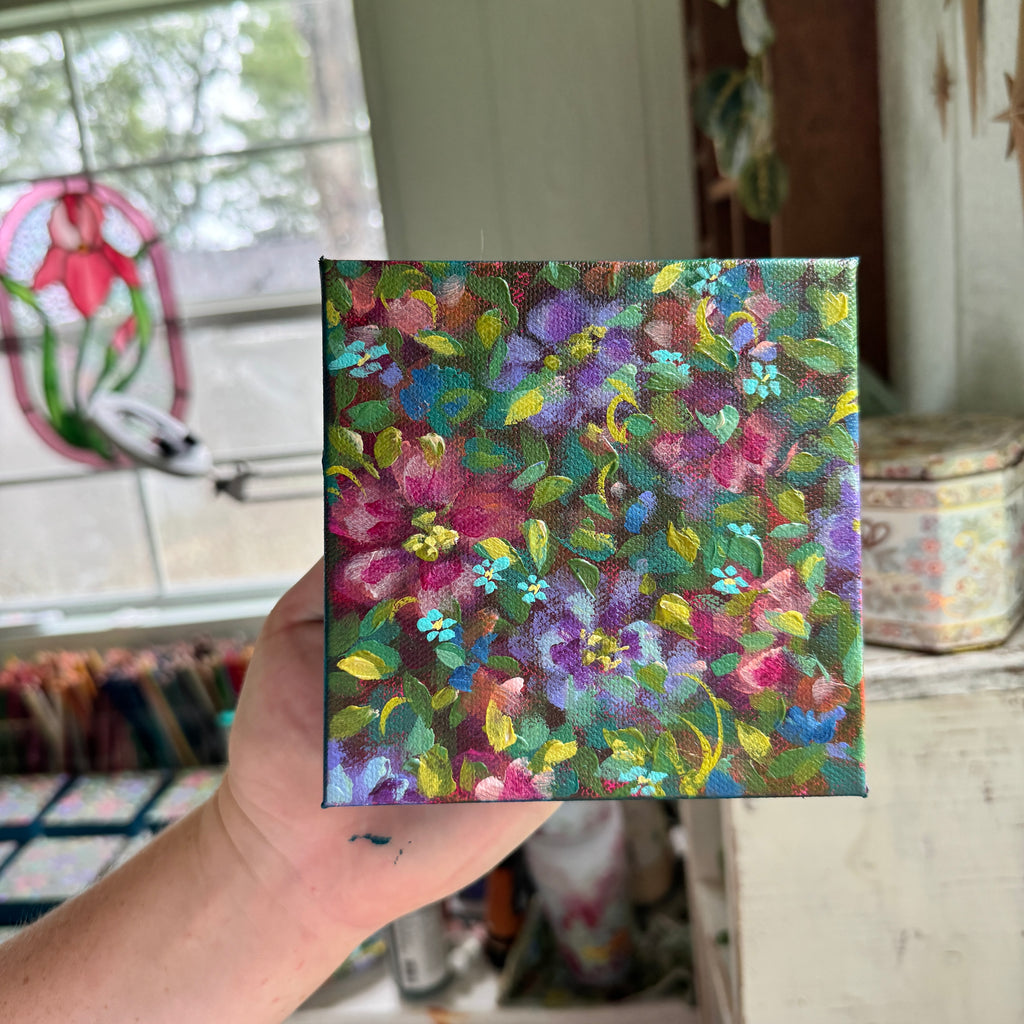 Colorful Florals Original Painted Canvas #9
