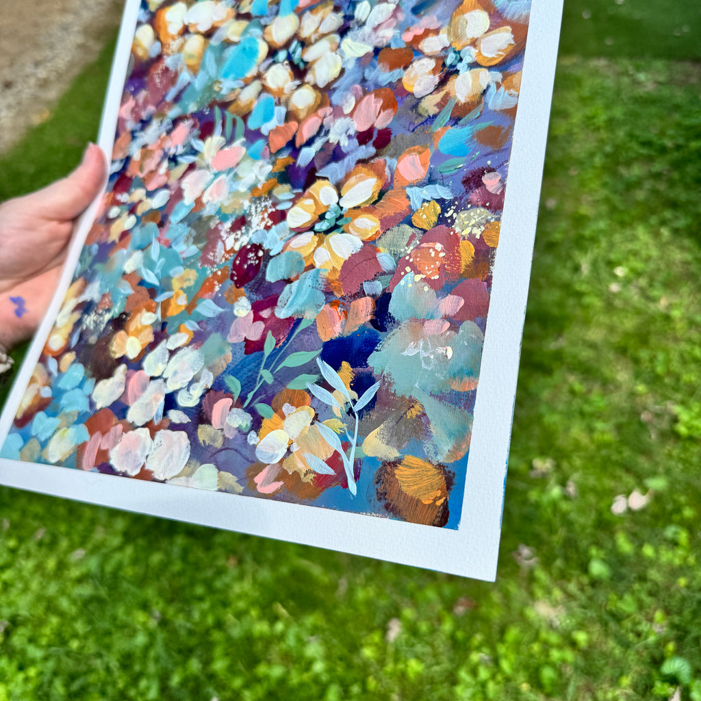 Original Ella’s Sunset Abstract Garden Art Paper No. 3