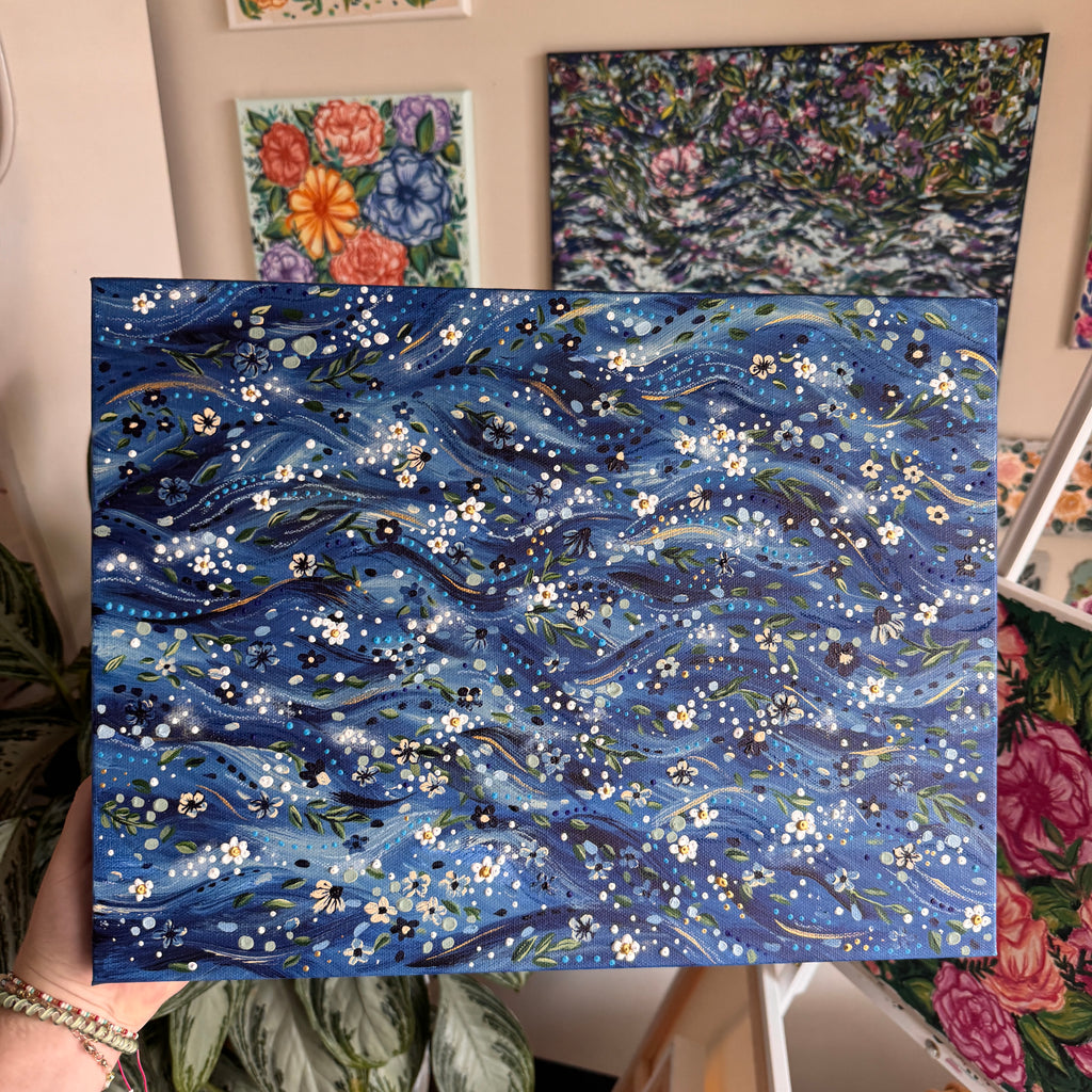 Floral Sea Original Painted Canvas