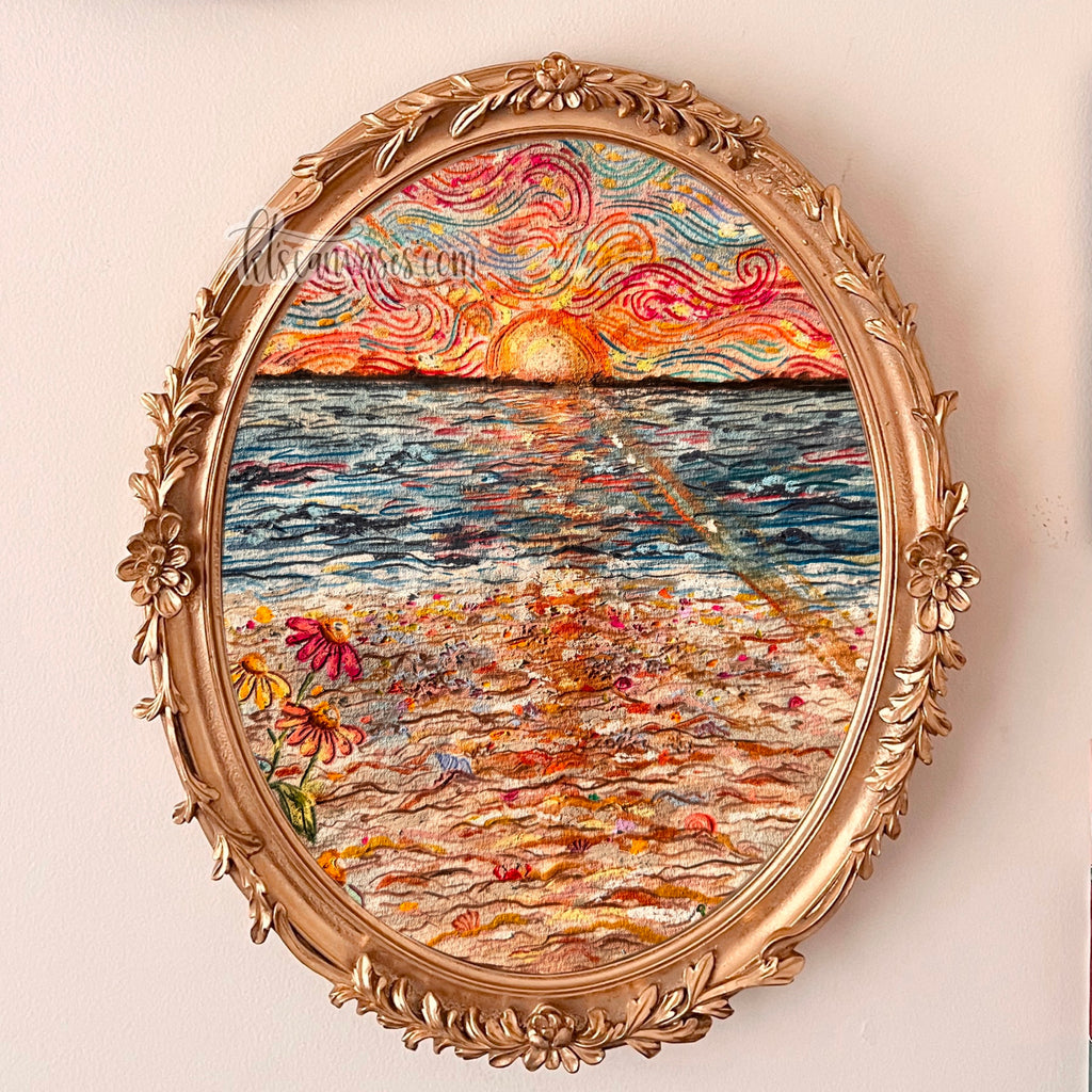 Whimsical Sea Sunset Art Print