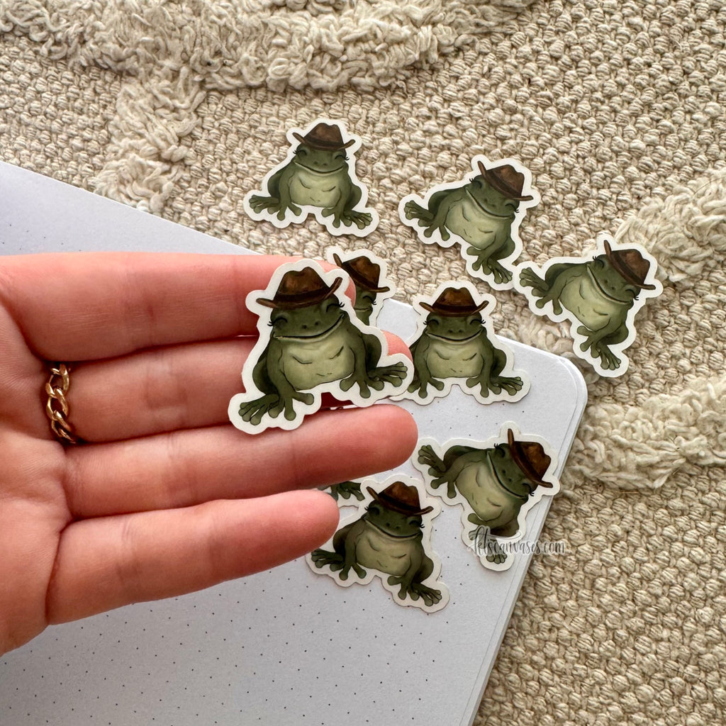 Little Cowboy Frogs Sticker Pack (10 CLEAR stickers included)