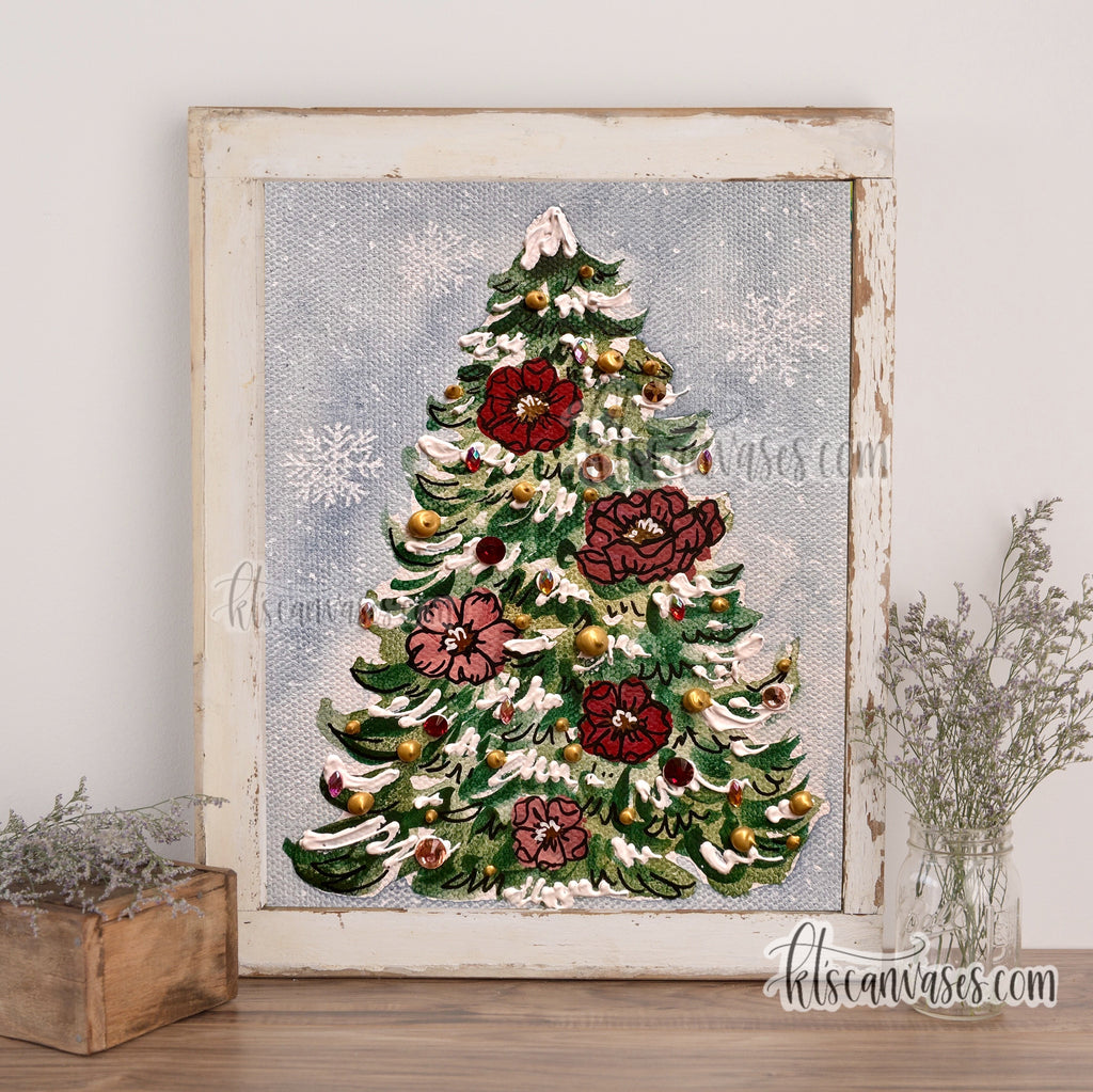 Snowy Christmas Tree Art Print