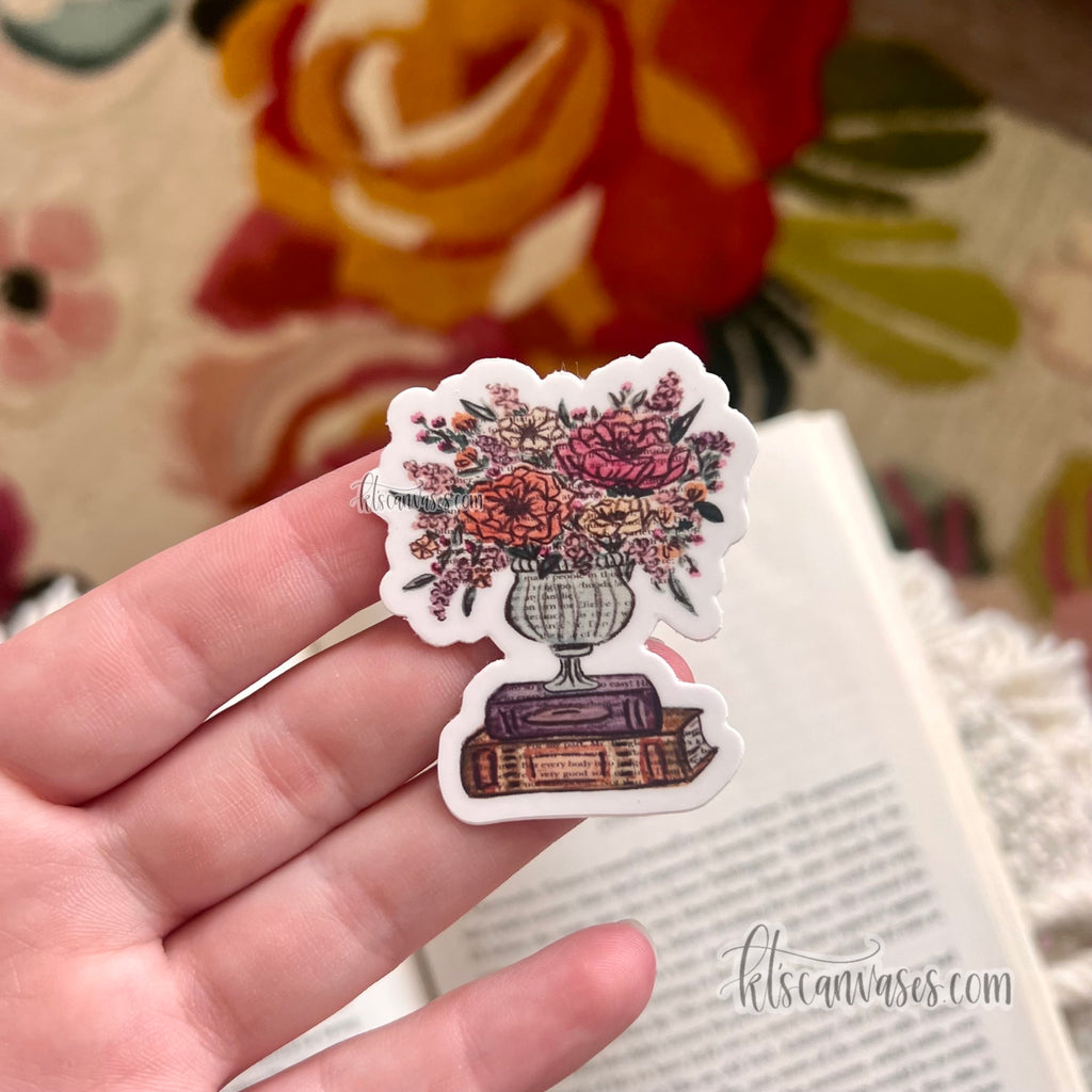 Mini Bookish Floral Vase No. 1 Sticker