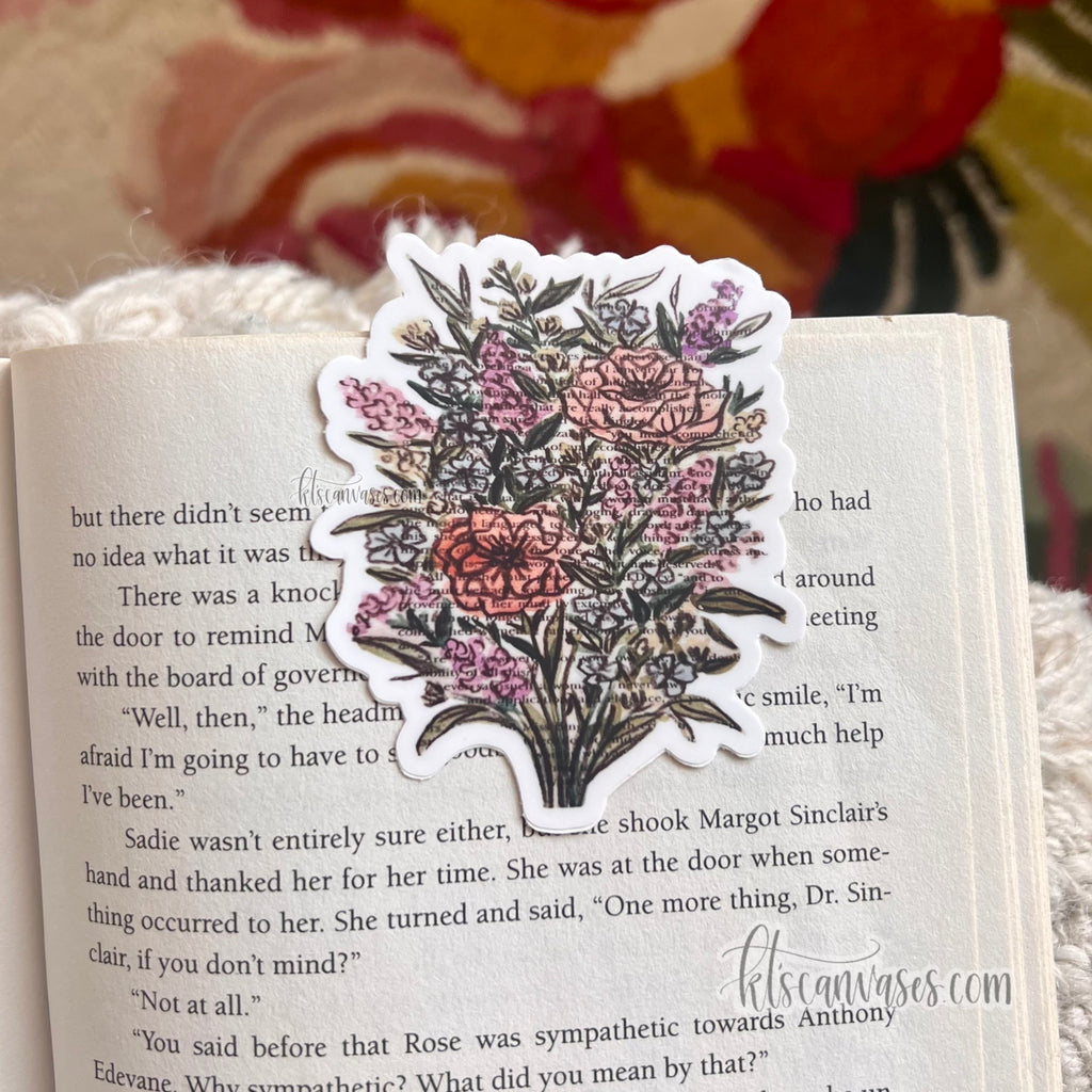 Bookish Floral Bouquet Sticker