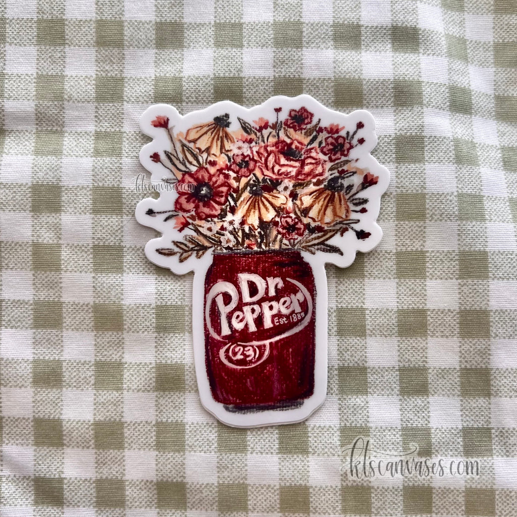 Soda Can Florals Sticker