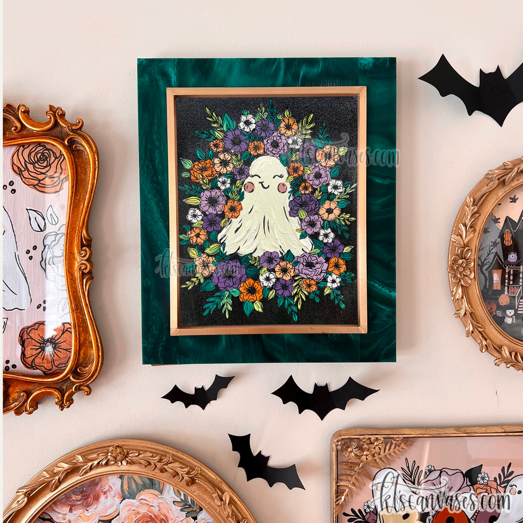 Spooky Garden Ghost Art Print