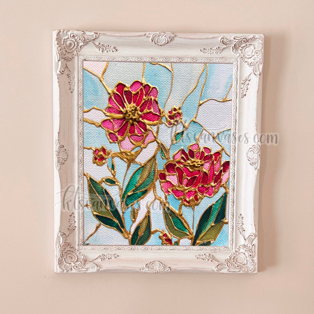 Stained Glass Florals No. 2 Art Print (not 3D)