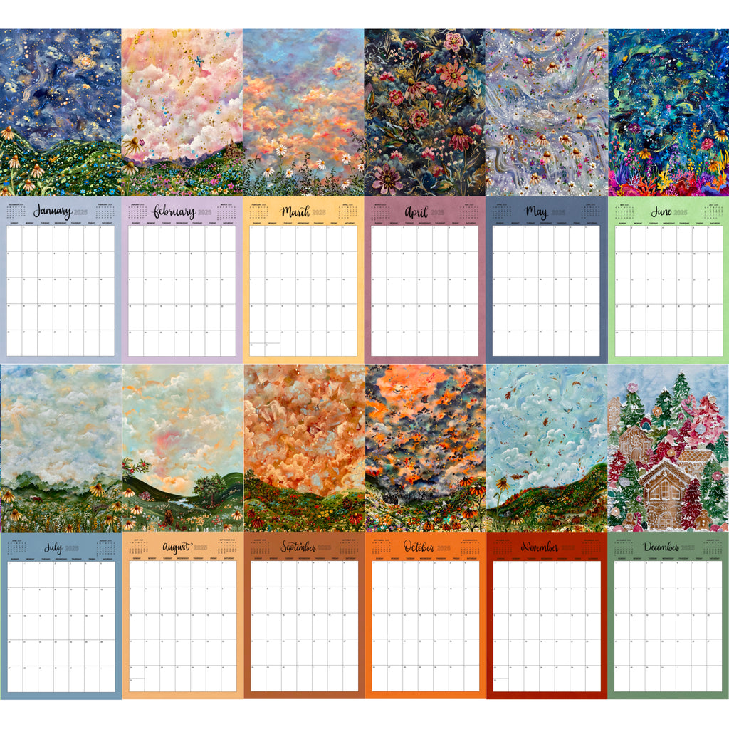 PREORDER 2 WEEK WAIT KT’s Canvases 2025 Wall Calendar