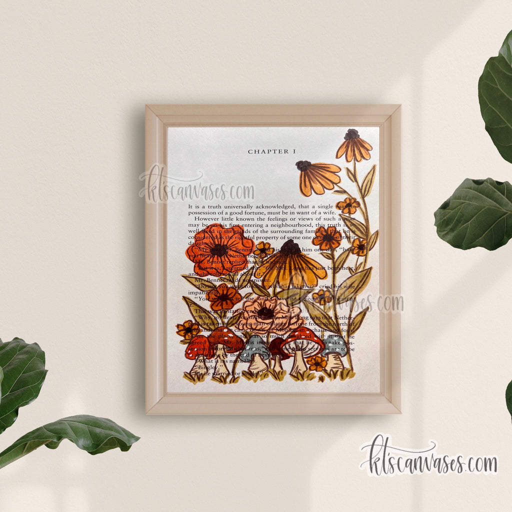 Chapter 1 Book Page Florals Art Print