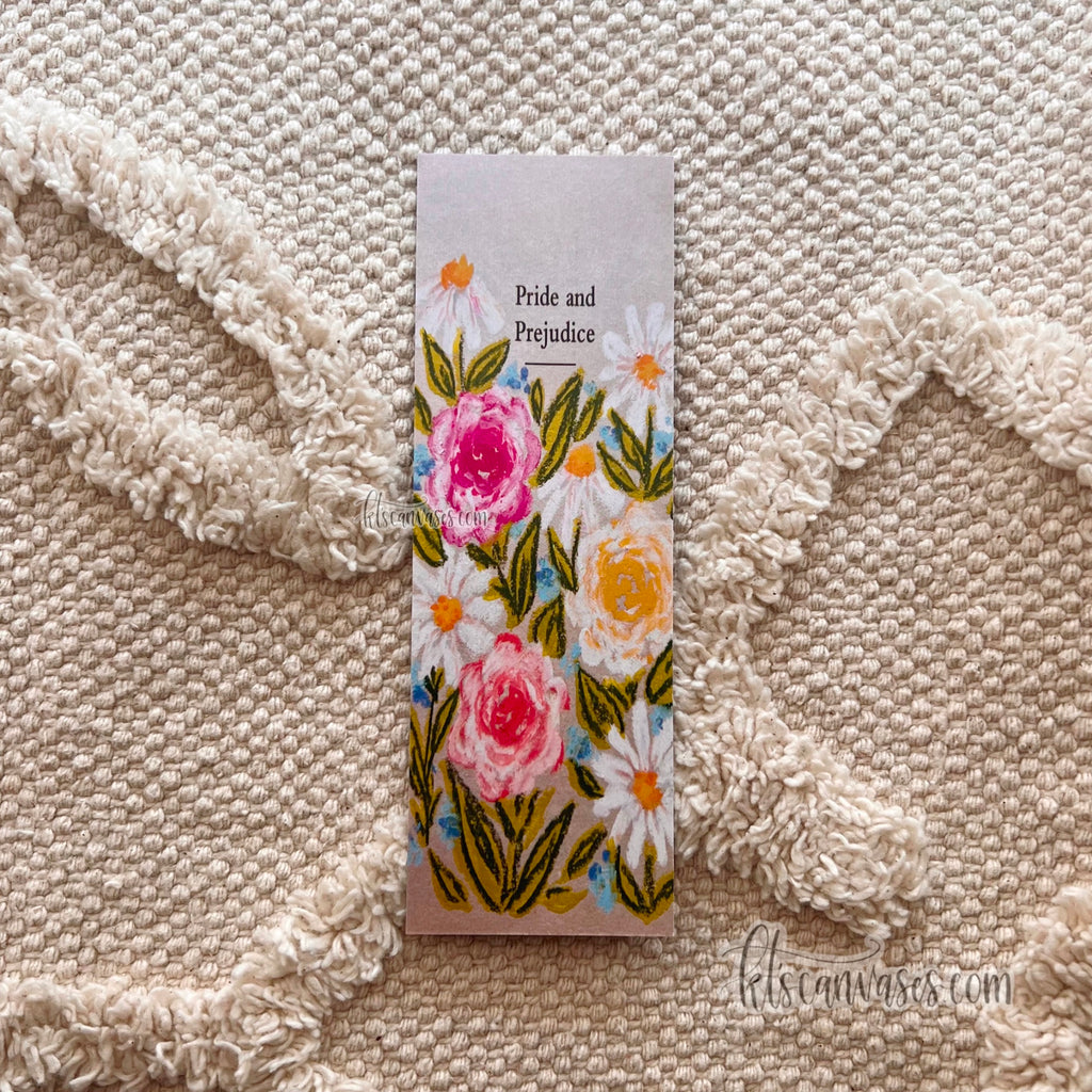 Colorful Floral Book Page Double Sided Bookmark
