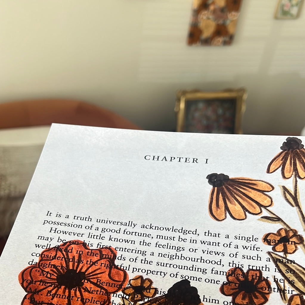 Chapter 1 Book Page Florals Art Print