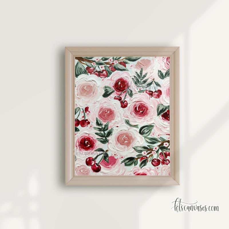 Cherry Florals Art Print
